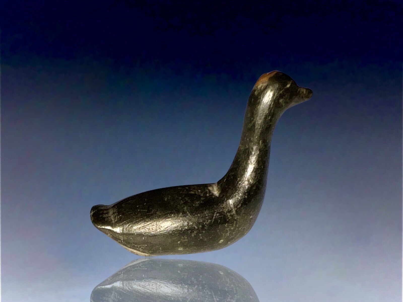 19th Century Inupiat Inuit Carved Stone Hunting Loon Effigy / Fetish