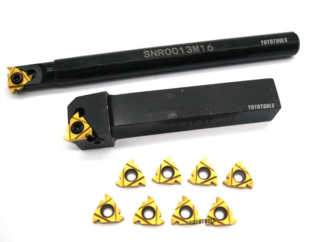 Boring Bar Lathe Internal Threading Inserts 5pcs 16ER +5pcs 16IR Carbide Inserts