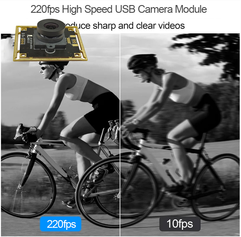 720p 220fps Global Shutter OV9281 USB Camera Module 90° No Distortion OTG Webcam
