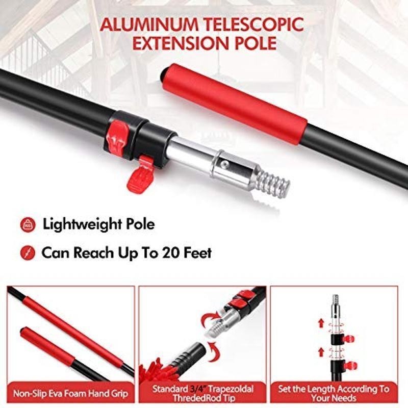 20ft High Reach Dusting Kit W/ Telescopic Pole Cobweb & Microfiber Duster New