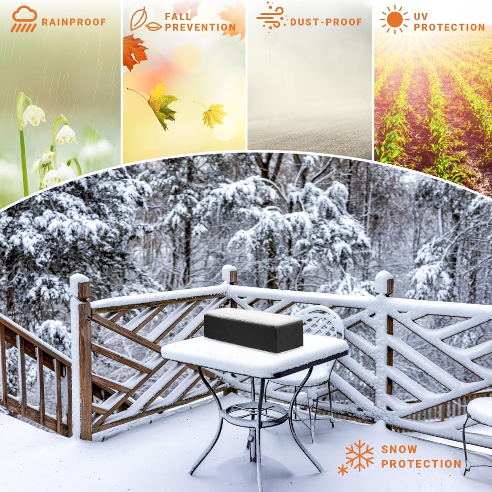 Fire Pit Cover, 28 Inch Tabletop Fire Pit Cover Rectangular UV Resistant and ...