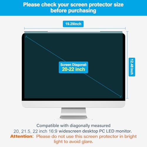 20-22 inch Computer Blue Light Blocking Screen Protector Anti-UV 20-22 Inch