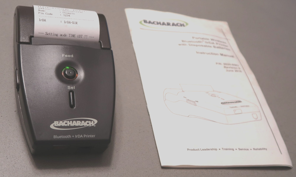 Bacharach 0024-1680 Wireless Bluetooth IrDA Printer for PCA COMBUSTION Analyzer