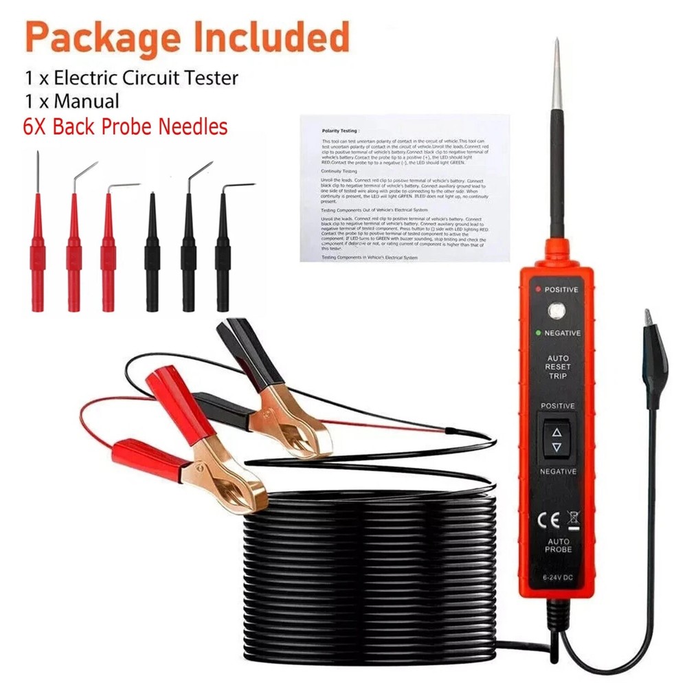 Automotive Digital Power Probe Circuit Electrical Tester Test Lead Device System