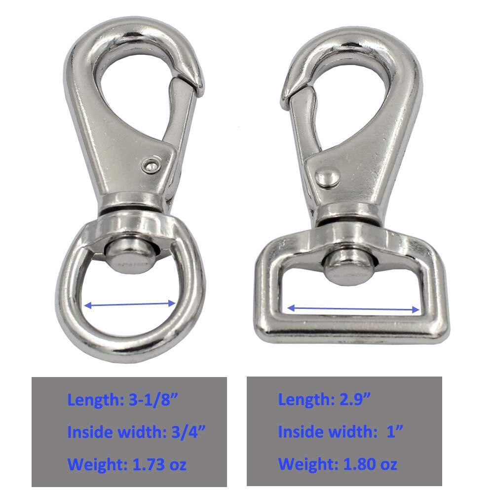 5 packs Metal Heavy Duty 1 inch Trigger Swivel Eye Bolt Snaps Fastener Horse Bla