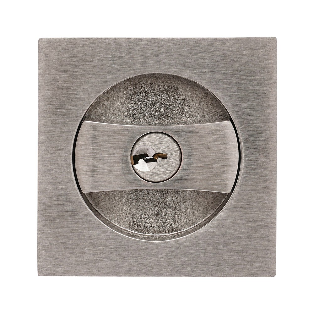 Cavity Sliding Door Lock Privacy Function Entry Lock Silver Square Zinc Alloy