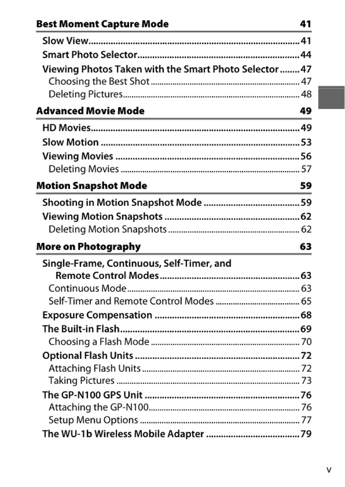 Nikon 1 V2 — User Reference Manual Guide — 1/2 Size, 5.5" x 8.5" Small Compact