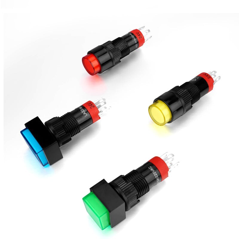 10mm SPDT LED Illuminated ON/OFF Square Plastic Push Button Switch (LAS3F-11Z)