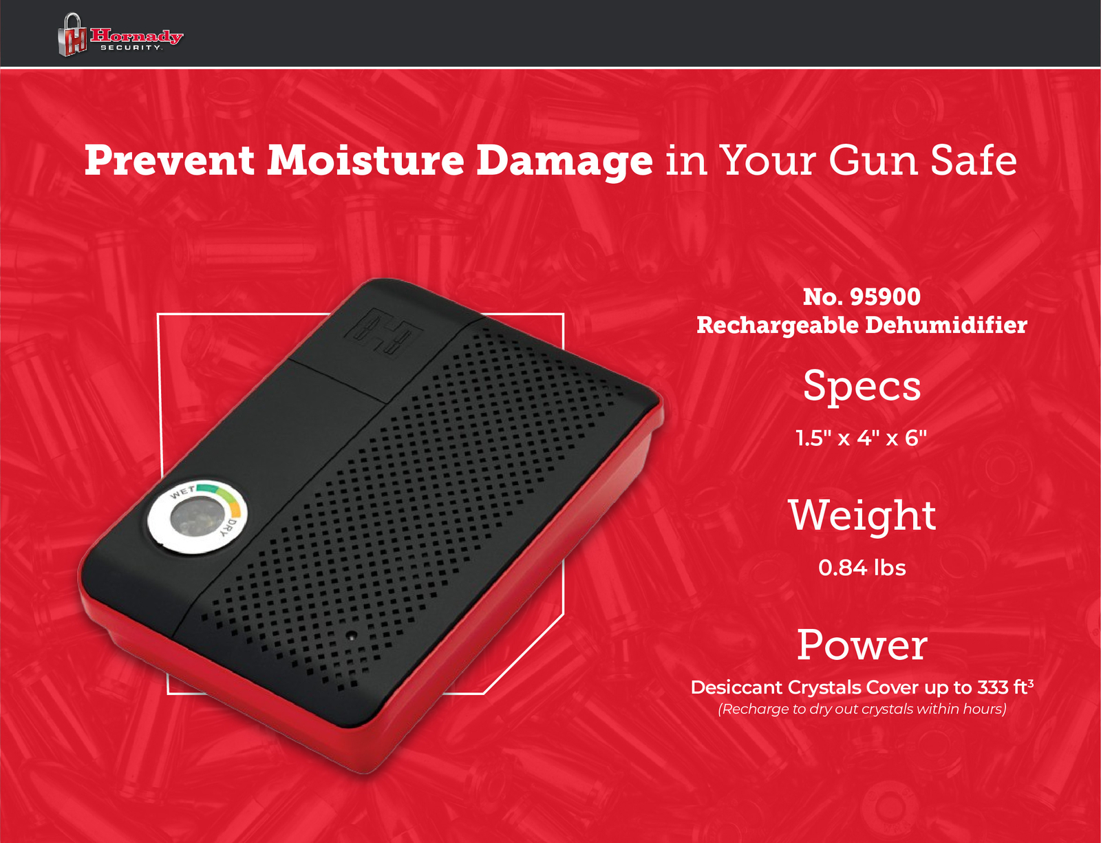 Hornady Rechargeable Dehumidifier - Portable Moisture Absorbers with Silica Gel