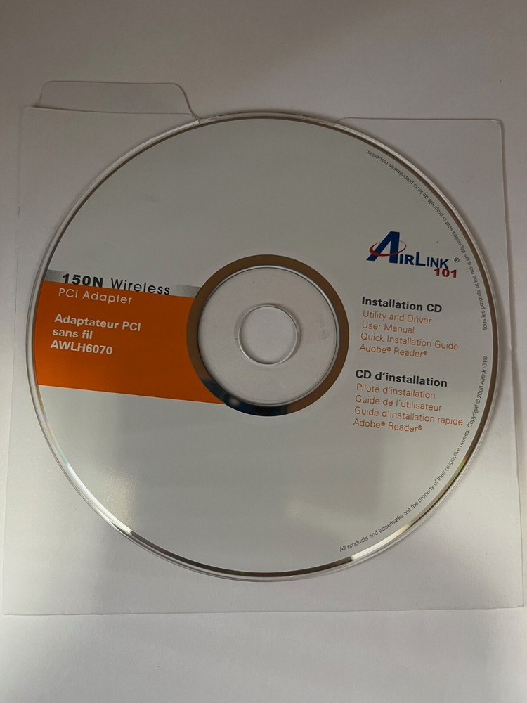 AirLink 101, 150N Wireless PCI Adapter CD-ROM