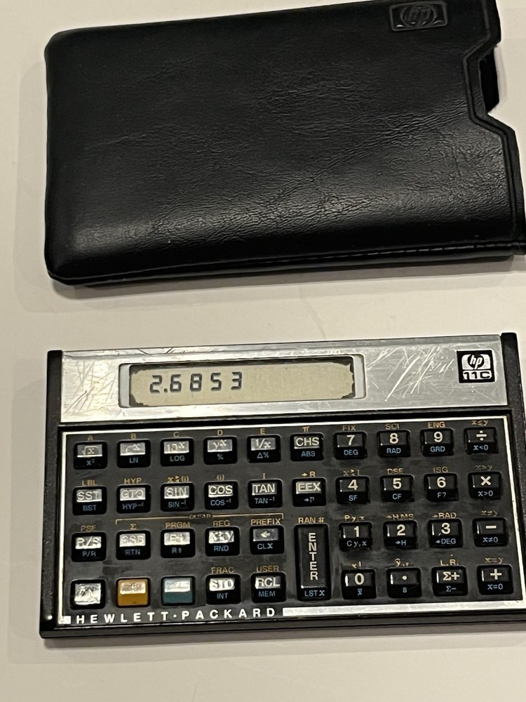 Vintage Hewlett-Packard HP-11C Programmable Scientific Calculator w/Case Working