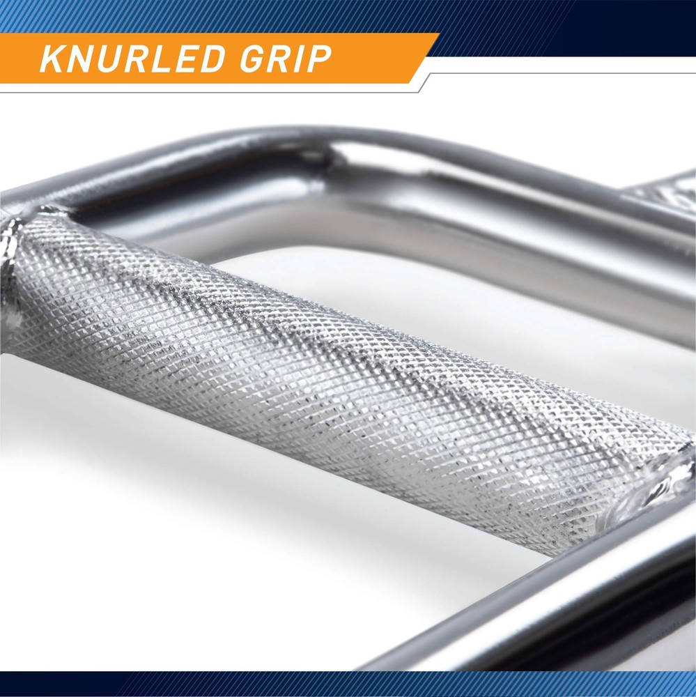 Threaded Solid Chrome Triceps Bar for Weightlifting and Bodybuilding IRBB-34T