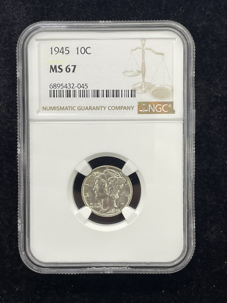 1945 P 10C Mercury Dime NGC MS67