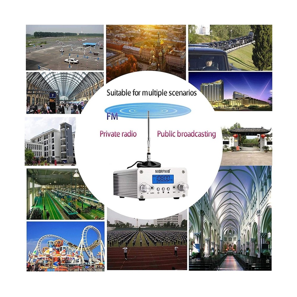 NIORFNIO 15W Fm Transmitter - Bluetooth Wireless Stereo Broadcasting Range 87...