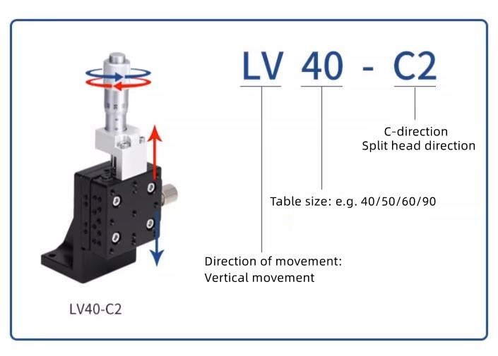 CNC XYZ axis slide LV90-C2 Vertical lifting precision displacement platform