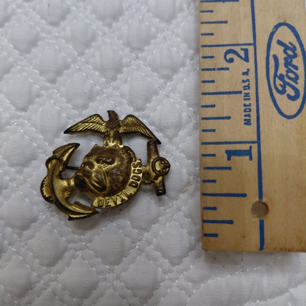 US 1920's-30's, USMC Devil Dogs Insignia, Pinback