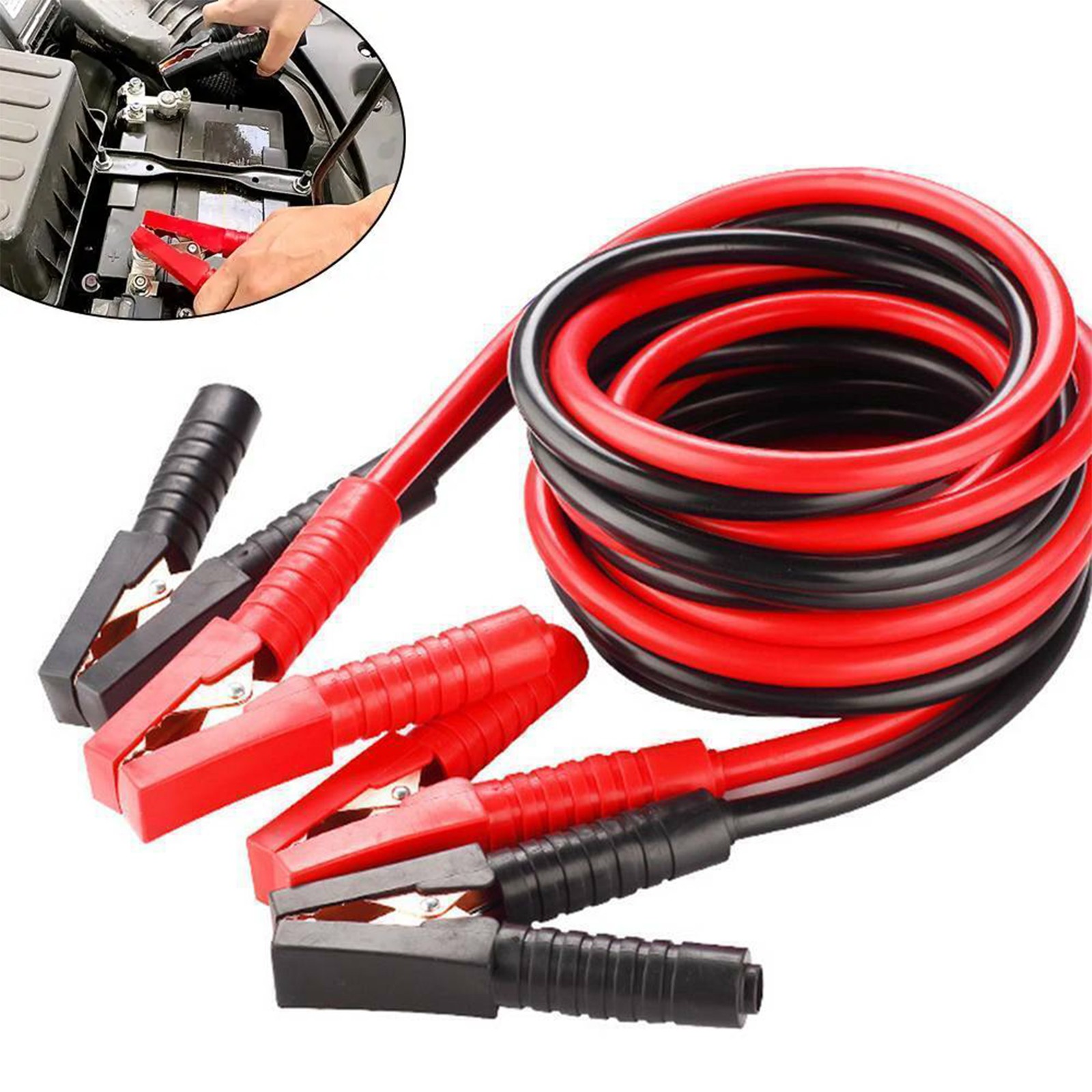 Commercial Heavy Duty 13' ft 2 Gauge Booster Cable Cables Emergency Power Jumper