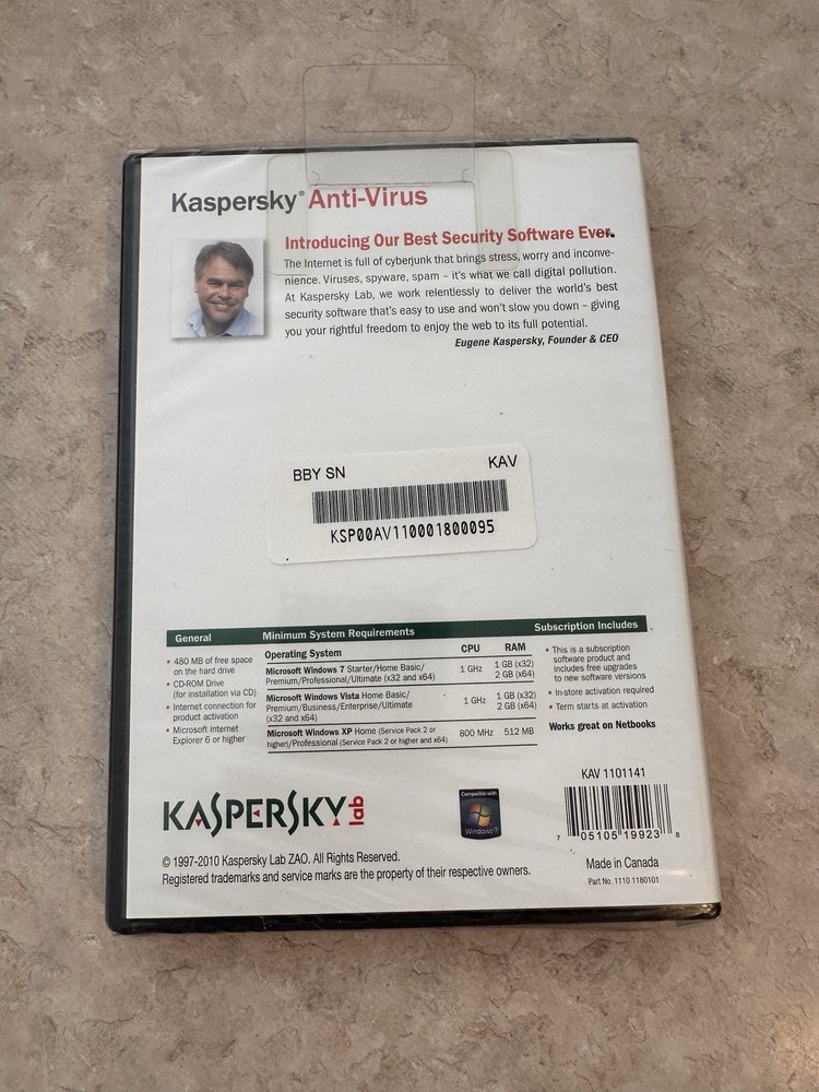 Kapersky Lab Anti Virus - SEALED