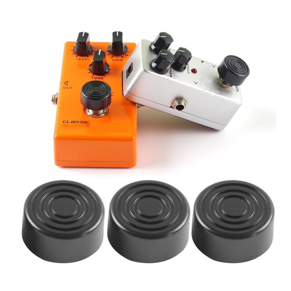 Guitar Effect Pedal Stomp Footswitch Topper Cap ABS Material 3-Pack Black