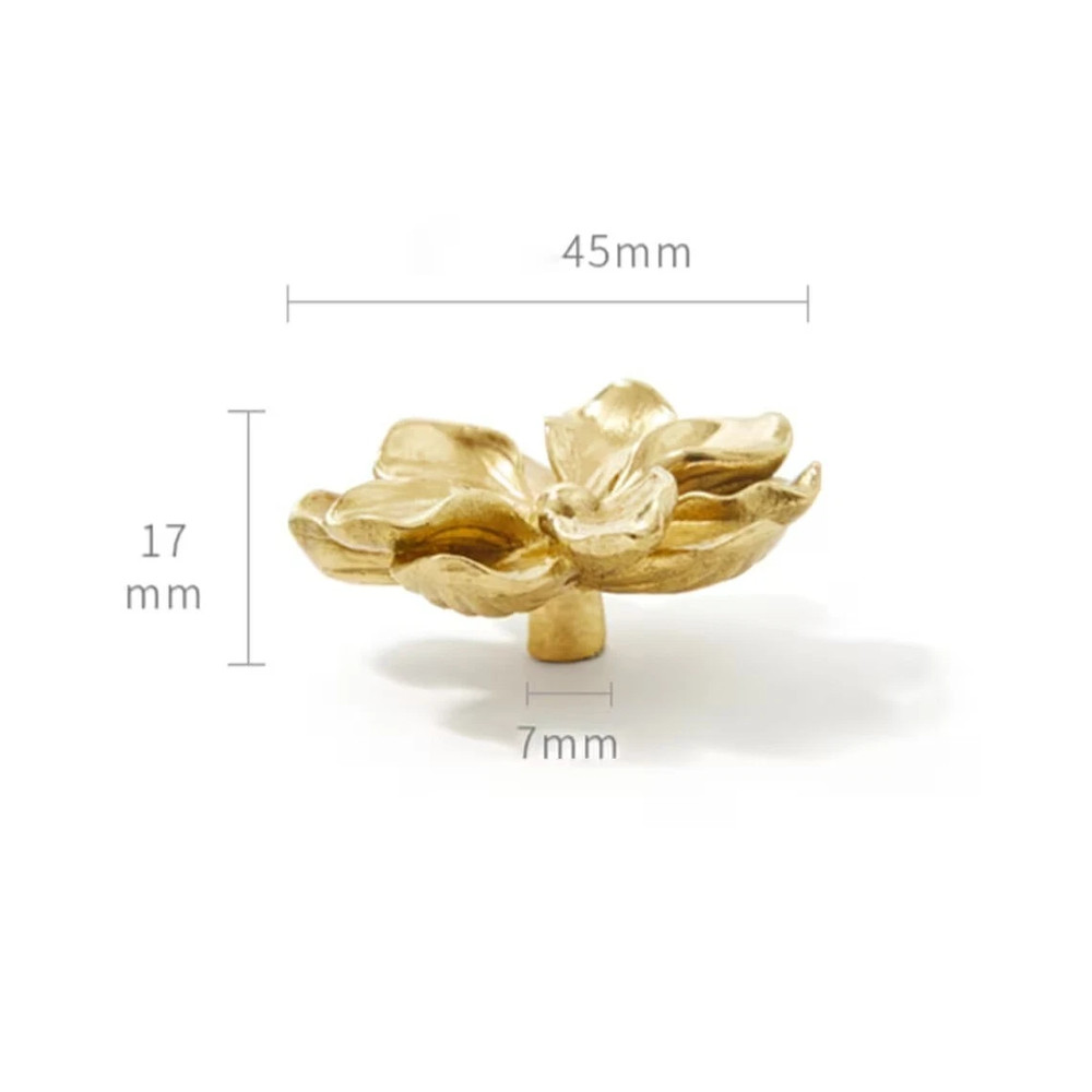 Camellia Flower Brass Knobs Cabinet Knobs Handles Kitchen Pull drawer Knob