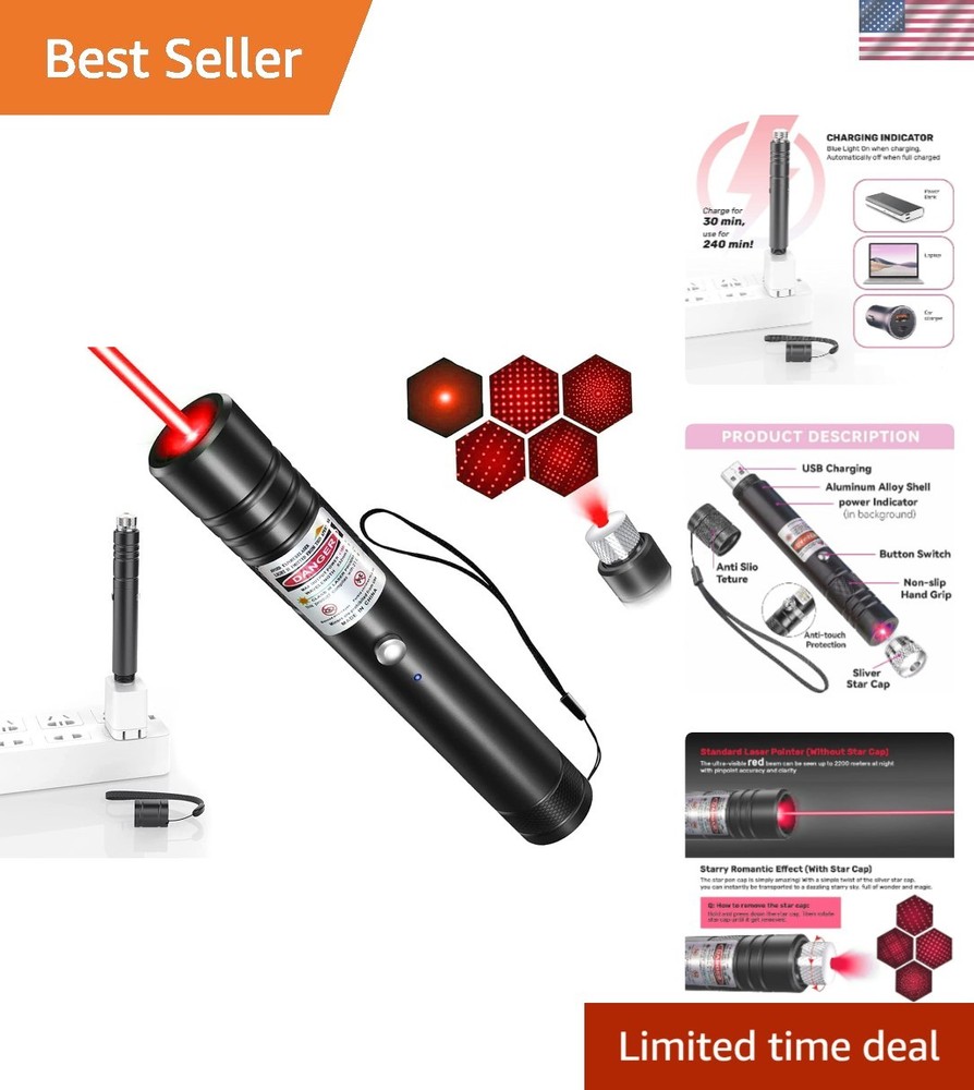 Rechargeable Laser Pointer for Cats & Presentations - Adjustable Beam Modes