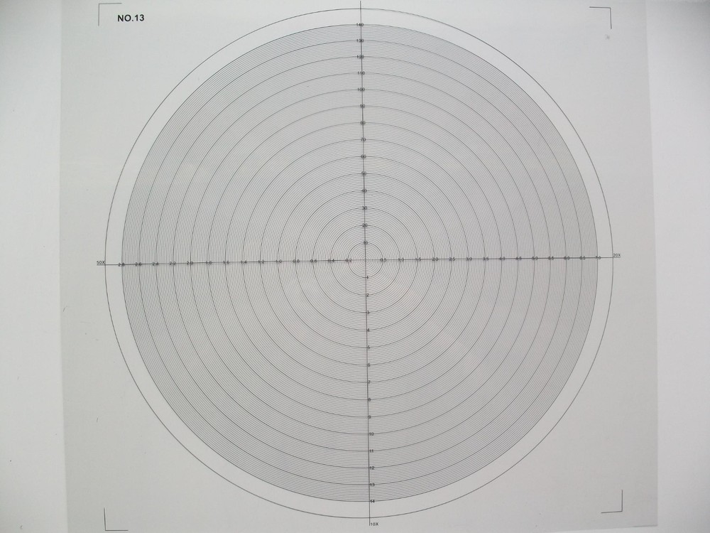 Optical Comparator Chart For Profile Projector Overlay Chart NO 13