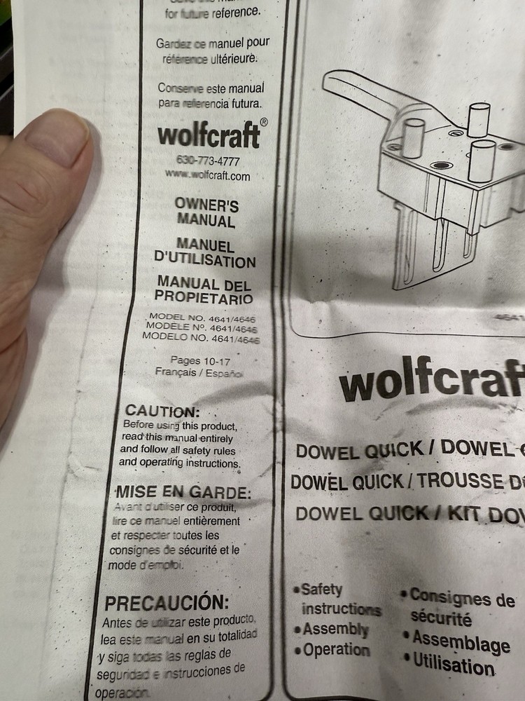Wolfcraft Quick Dowel Make Dowel Joints Quickly and Accurately
