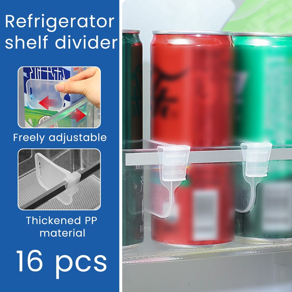 16 Pack Clear Fridge Drawer Divider Plastic Partition for Refrigerator Storage O