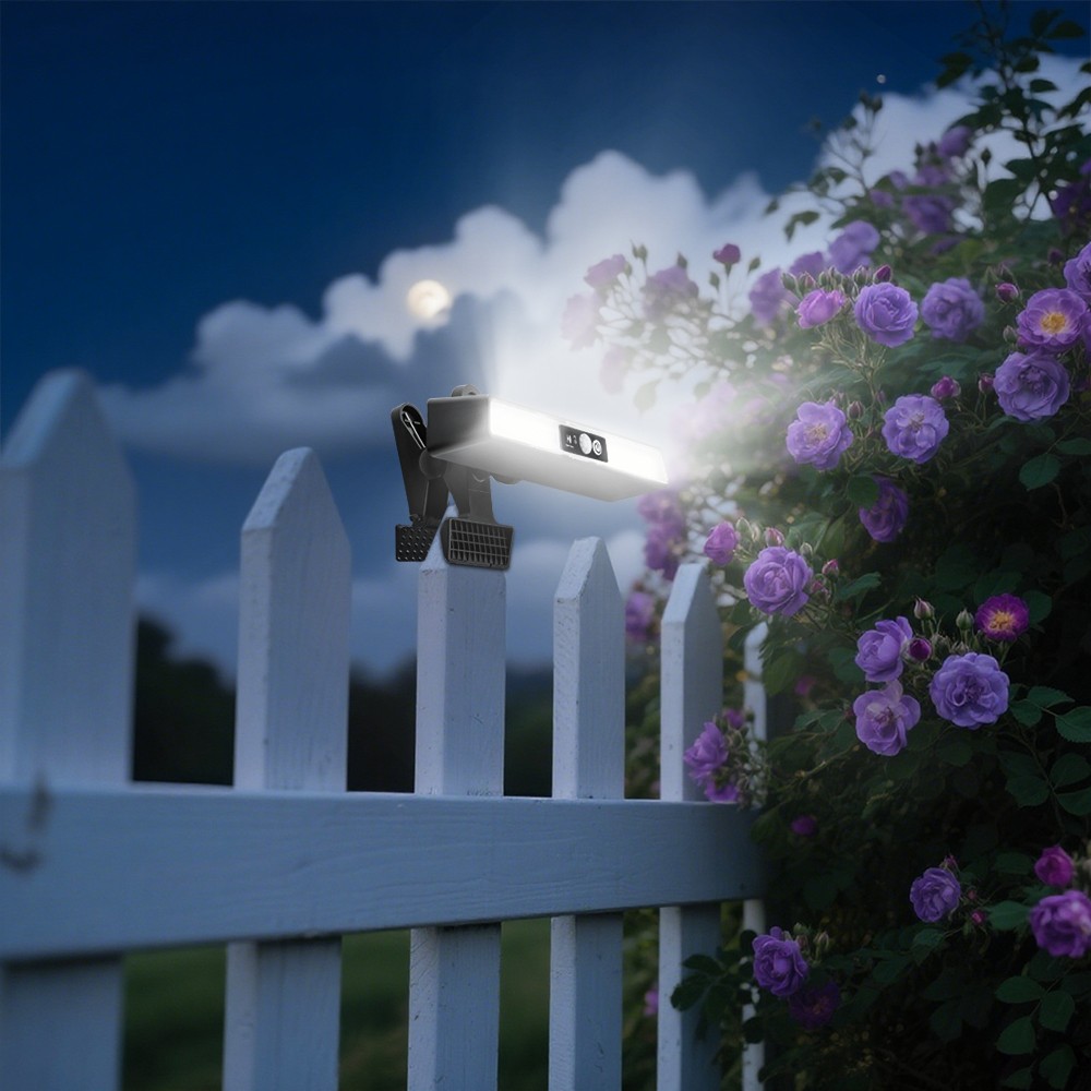 Solar Lights Outdoor Tree Clip Motion Sensor Security Wall Camping Light 3 Modes