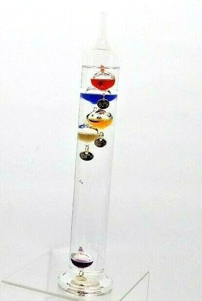 THREE HANDS GALILEO THERMOMETER MULTI COLOR DECK SHELF DECOR 11" - U