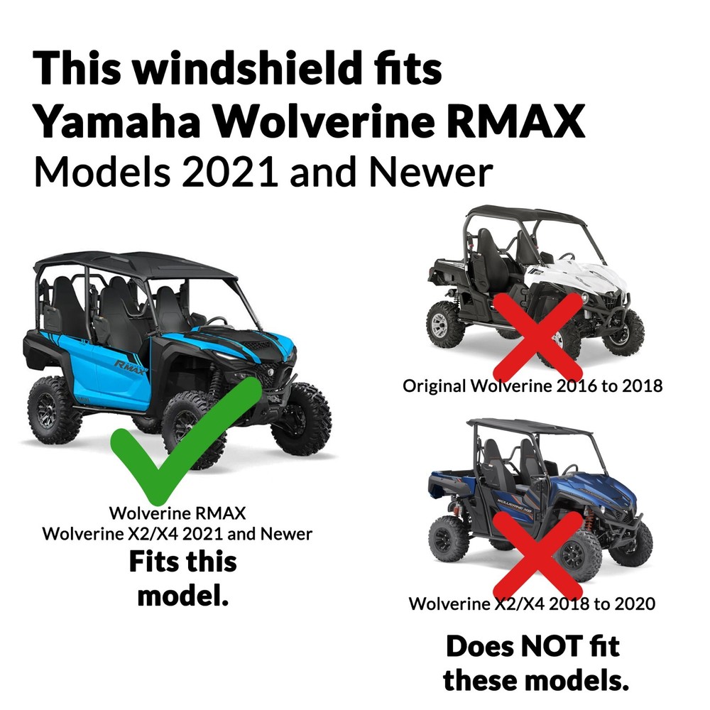 Clearly Tough Yamaha Wolverine RMAX 1000 Full Folding Windshield