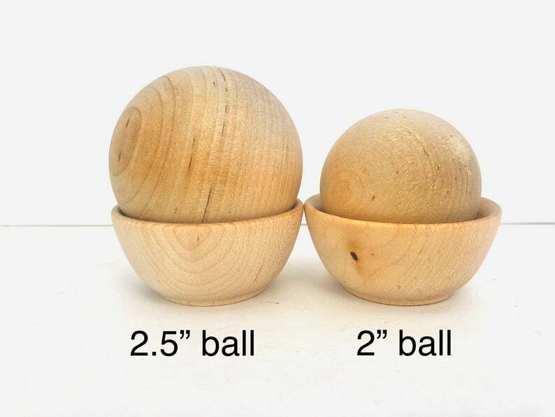 5- 2.5" Natural Wood Bowls Wooden- Kitchen Accessories Toy Kitchen Kids Wooden