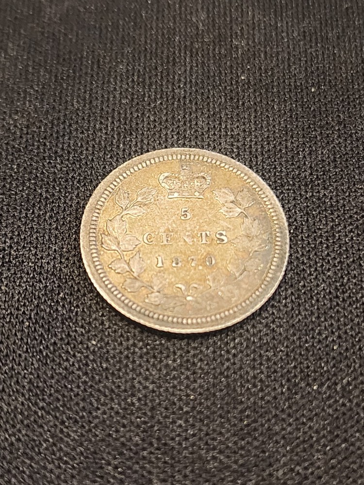 1870 Canada 5 Cents Silver Coin