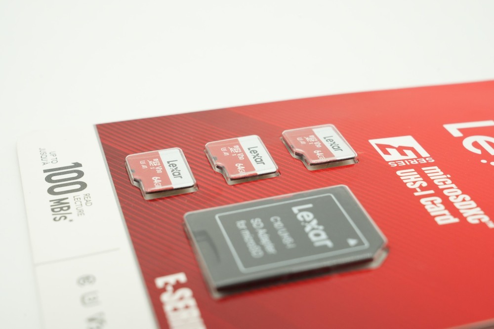 SEALED Lexar 3 Pack 64GB Micro SD Card w/Adapter