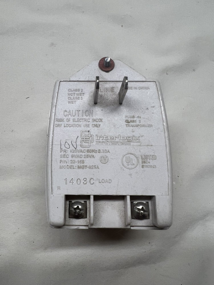 Interlogix Transformer 9vac 25VA Model MGT-925A