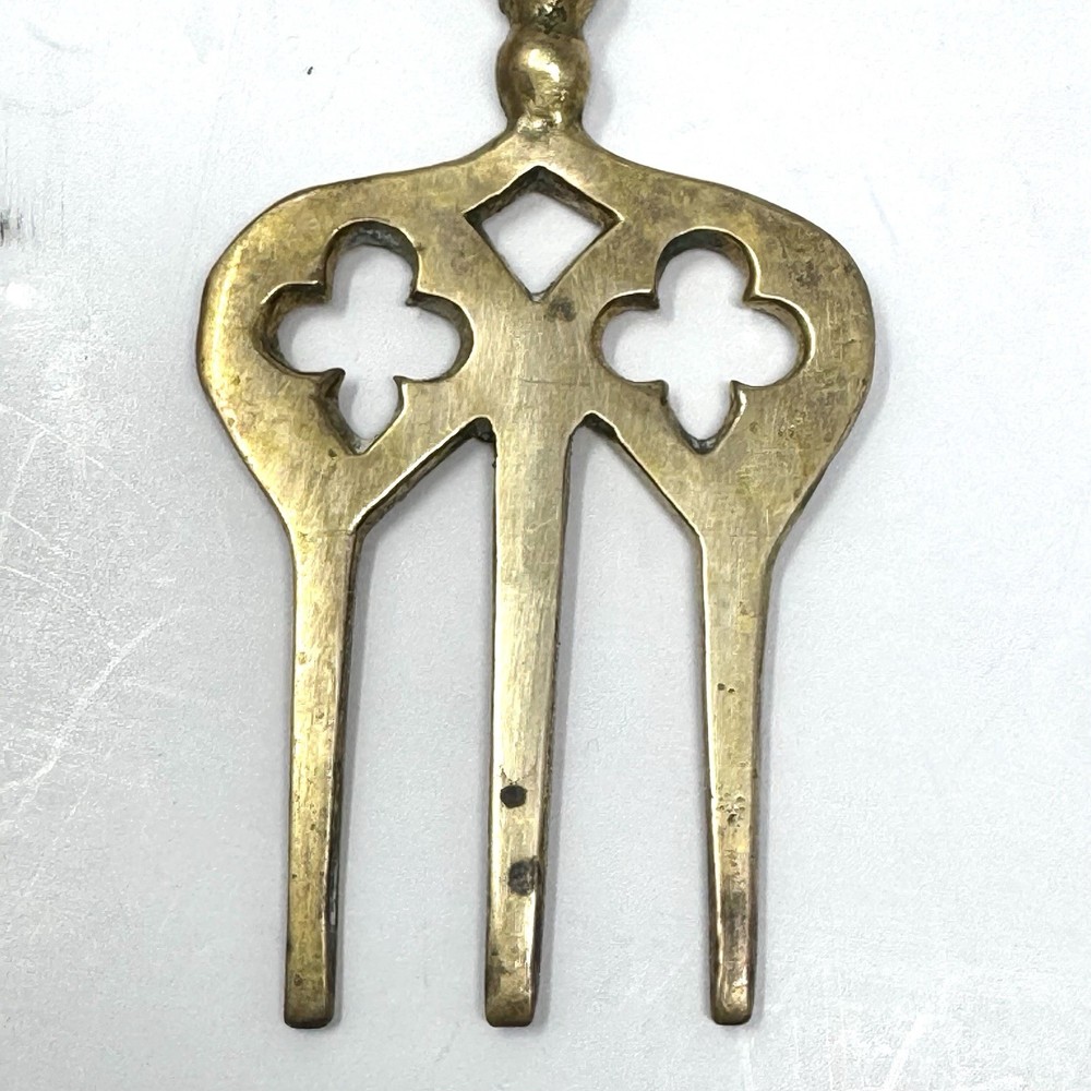 Vintage Brass Fireplace Toasting Fork Clown Design 20”