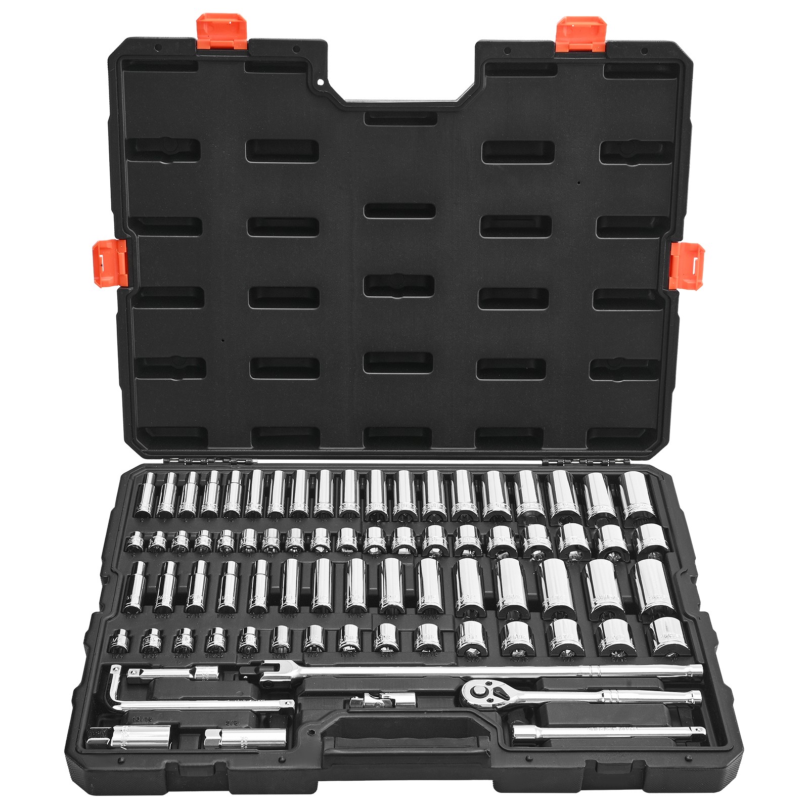 VEVOR Socket Set Socket and Ratchet Set 76 Pieces 3/8 inch Drive for Auto Repair