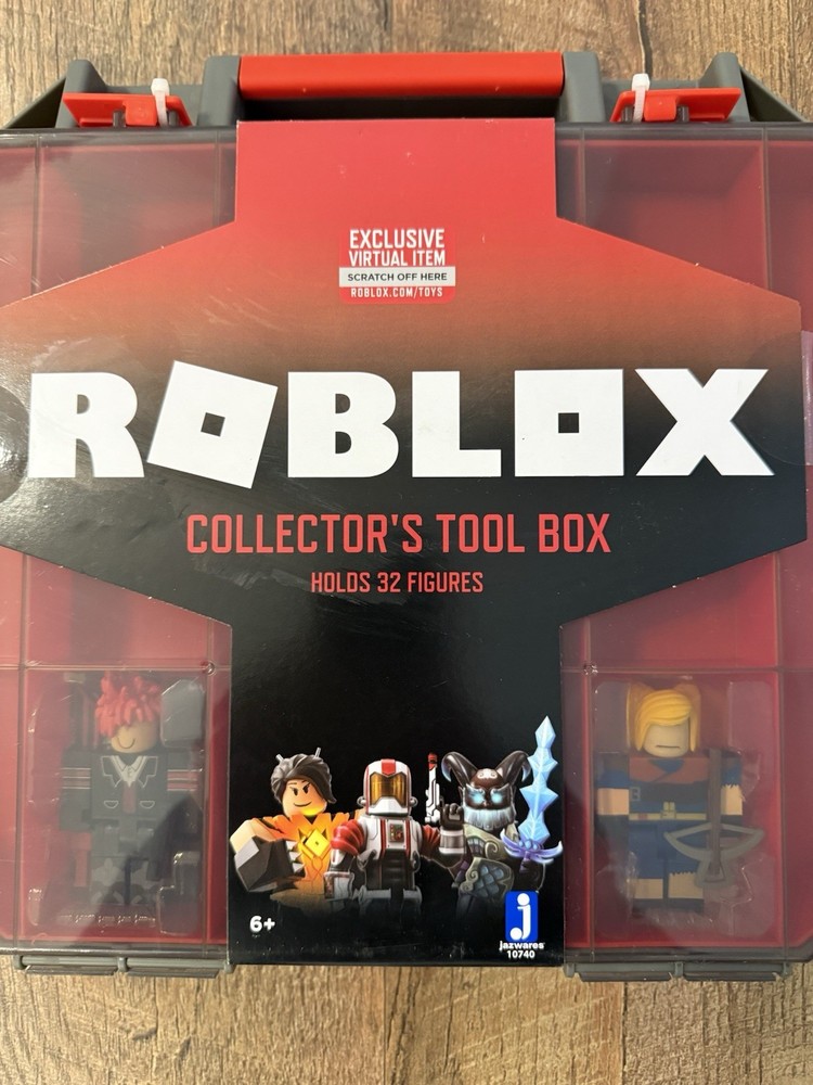 Roblox Collector's Tool Box Carry Case Holds 32 Figures Virtual Item Code Lazer