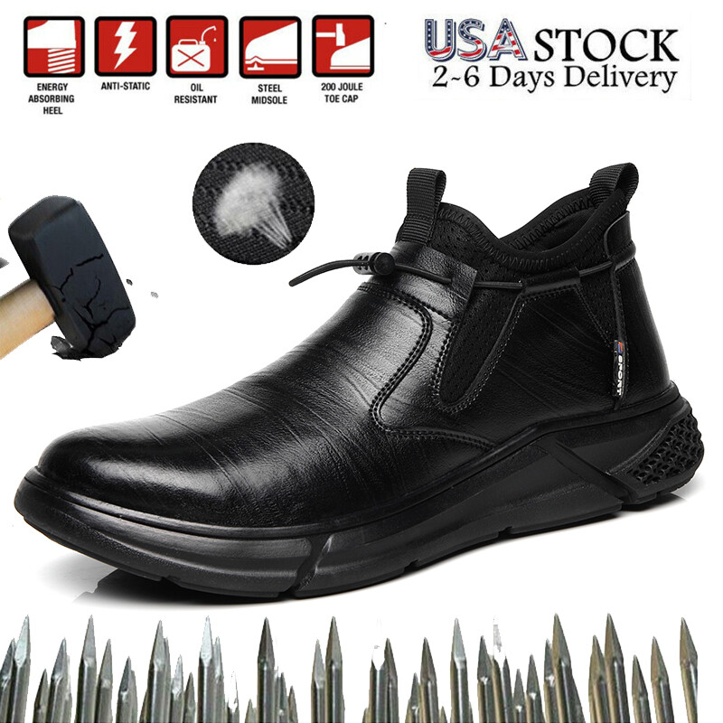 Mens Waterproof Work Boots Steel Toe Safety Shoes Indestructible Non Slip Boots