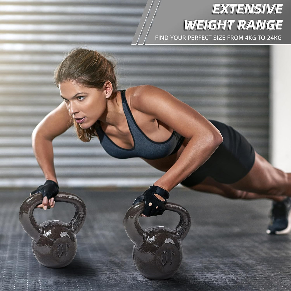 Kettlebell Cast Iron Solid Smooth Weights for Strength Training, Home Workout Gy