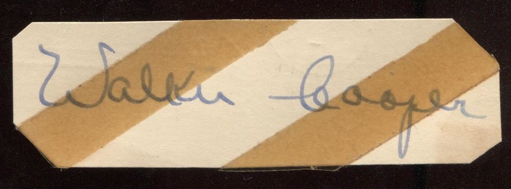 Walker Cooper Signed Cut  From 1951 Autograph Clipped from a GPC