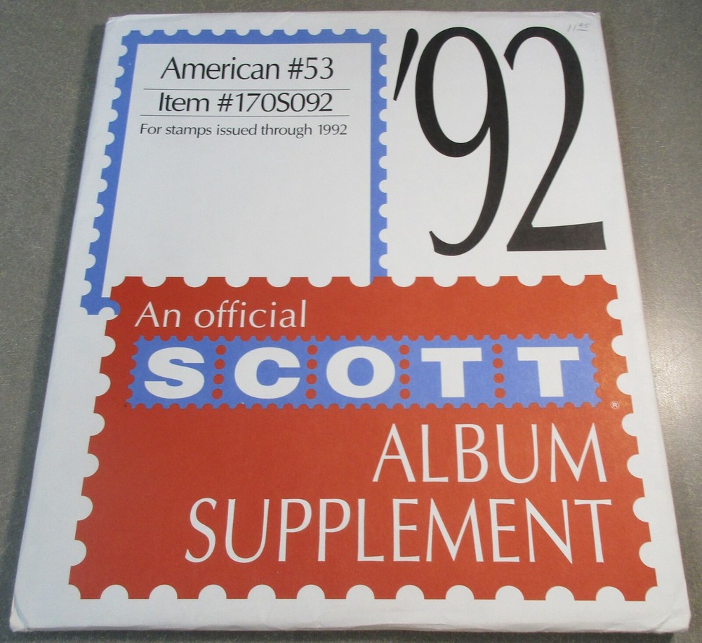 "SCOTT" AMERICAN #53 1992 ALBUM SUPPLEMENT  W/FREE SHP.