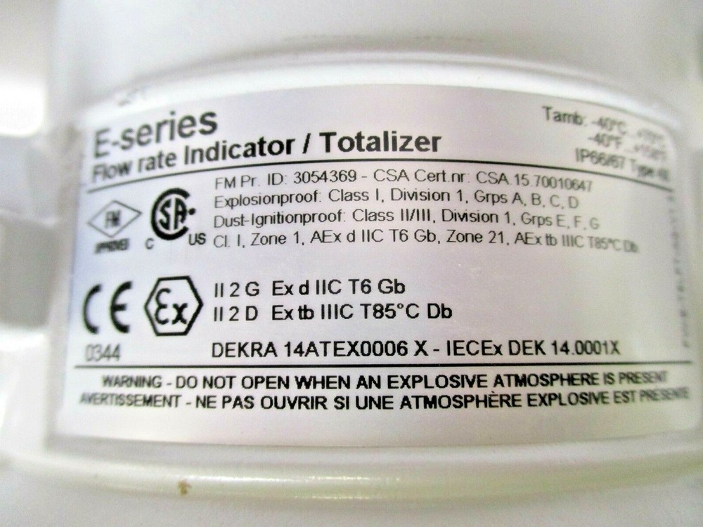 TURBINES INC. E-SERIES FLOW RATE INDICATOR / TOTALIZER WITH 3" TMO300 FLOWMETER