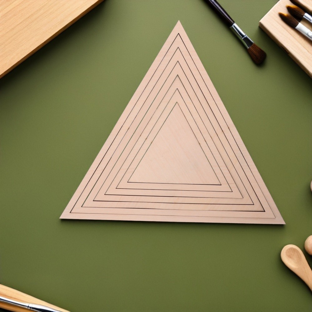 1 Set Ceramics Plate Forming Molds - Triangular Pottery Tools Wooden Concentric