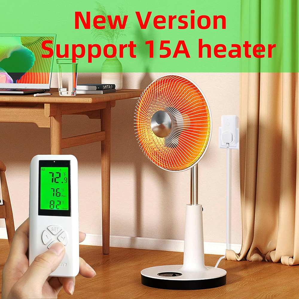 Wireless Temperature Controller Digital Plug-in Thermostat Outlet Remote Control