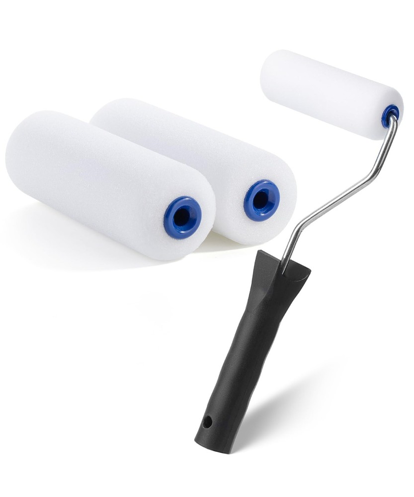 Bates Paint Roller 4 Inch Paint Roller Frame with 2 Foam Covers