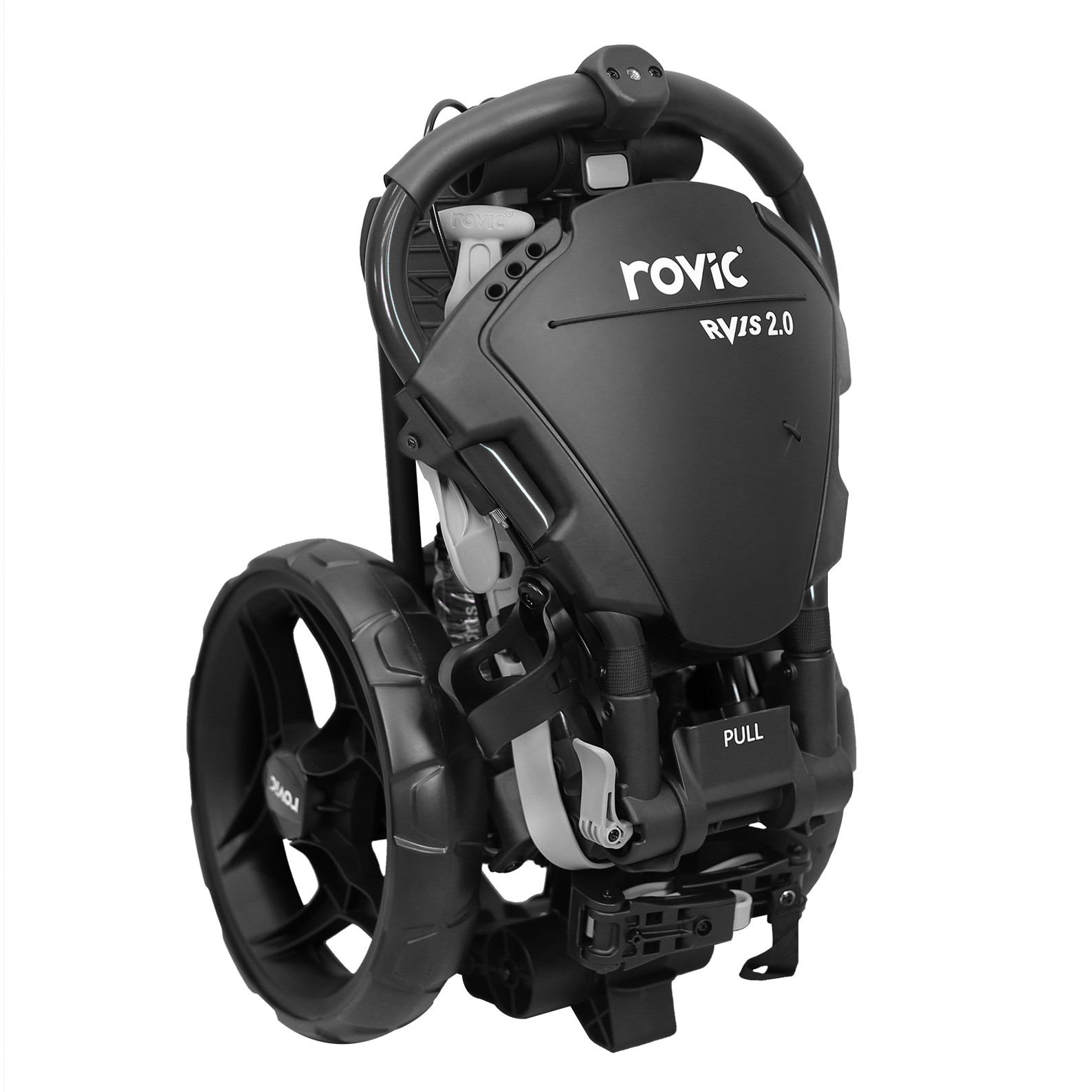 Rovic RV1S 2.0 Swivel Golf Push Cart | 3-Wheel Folding Collapsible 360 Trolley