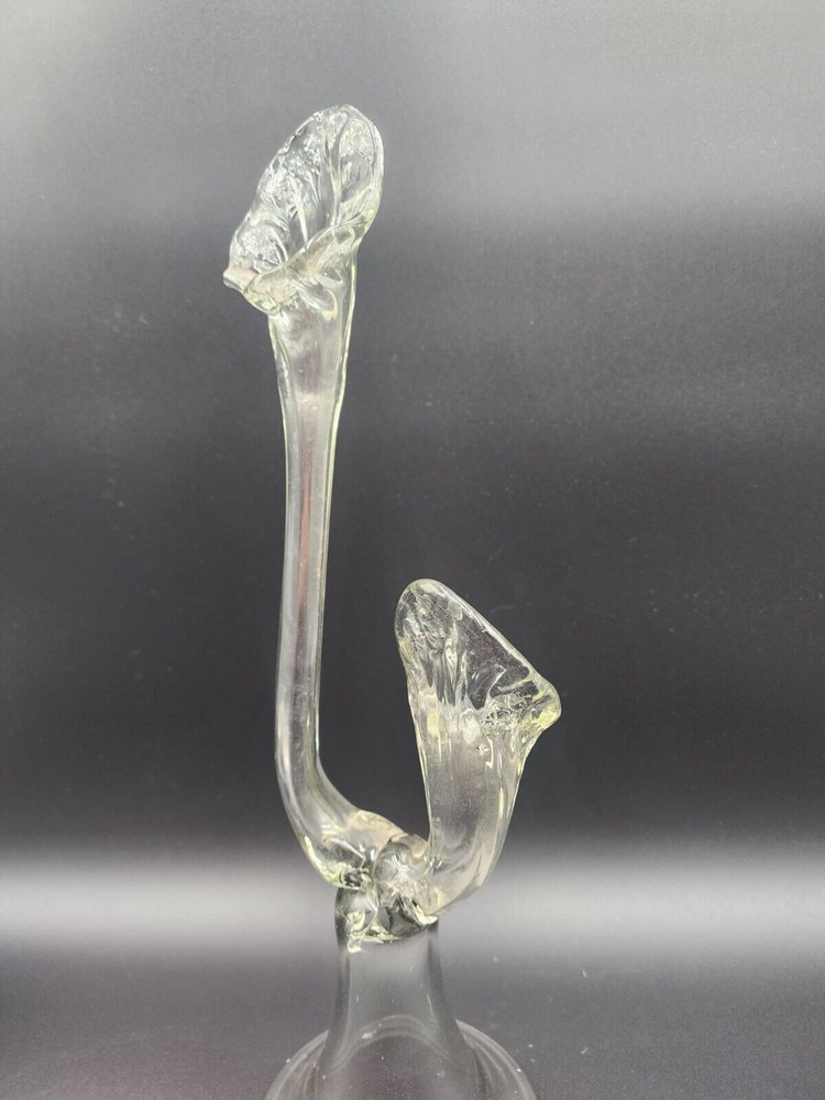 Clear Hand Made Double Sided headed vase Two Necks