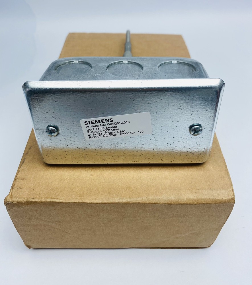 Siemens Duct Temperature Sensor QAM2012.010 Platinum 1000 Ohm 4" Probe