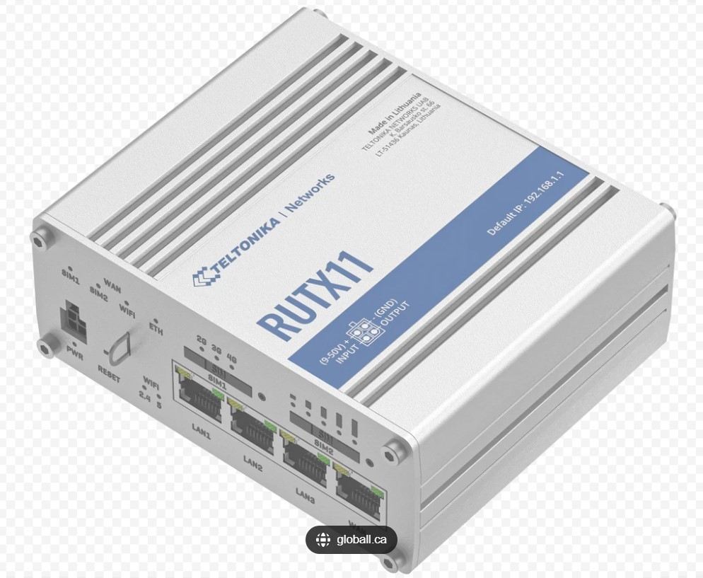 TELTONIKA RUTX11110400 Dual-SIM Gigabit Ethernet Ports Bluetooth Router